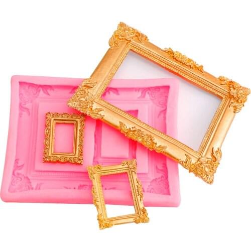 European Vintage Relief Fondant Cake Border Silicone Molds DIY Wedding Cake Chocolate Gumpaste Mould Decorating Tools