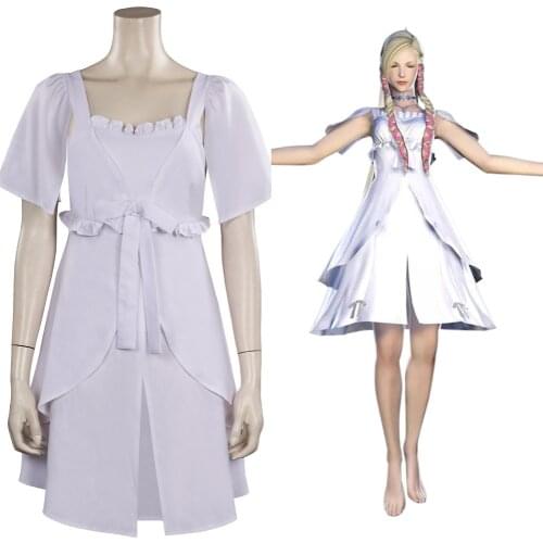 Final FantasyXIV FF14 Minfilia Cosplay Costume Dress Outfits Halloween Carnival Suit