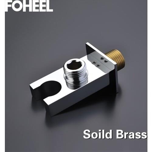 FOHEEL Brass Handheld Shower head Holder Bracket Wall Mounted Bathroom Shower Bracket & Hose Connector Water Inlet Angle Valve