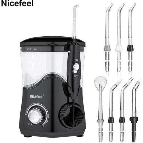 Nicefeel Oral Irrigator Dental Pulse Flosser Water Jet Teeth Cleaner Hydro Jet With 600ml Water Tank and 7Nozzles For Tooth Care