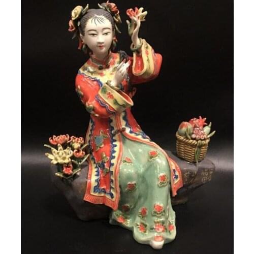 Ceramic doll household tabletop furnishing pieces figure crafts ladies girl Beauty figure Sculpture statue Home Decoration