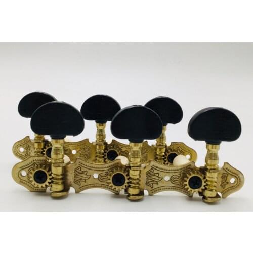 Classical Guitar Locking Tuners String Tuning Pegs Machine Heads Tuners Keys 3L3R Agate Wood Grain Button Pegs for Guitar
