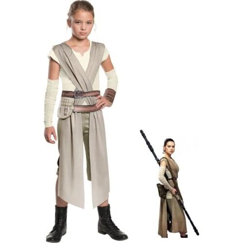 Halloween Star Wars Classic Jedi Knight, The Force Awakens Rey Girls Cosplay Dress Costume, Carnival, Christmas Gifts