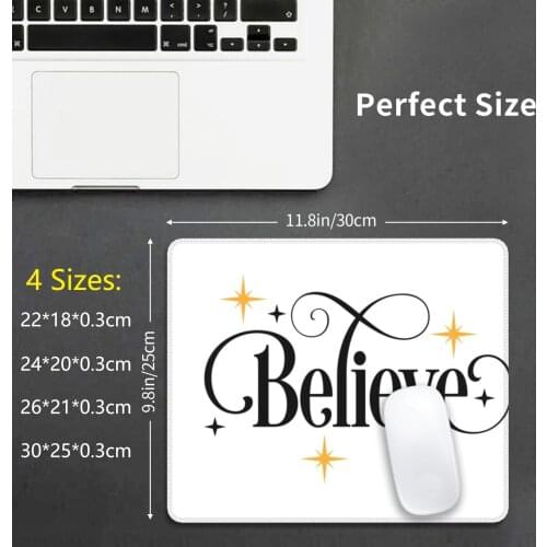 Believe Mouse Pad DIY Print Believe Belief Faith Christian Christianity Church Jesus Christmas Believe