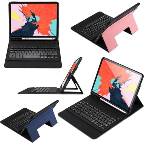 Russian/Hebrew/Spanish Wireless Bluetooth Keyboard Stand Leather Pencil Holder Skin Cover Case For Apple iPad Pro 11 2018 Tablet
