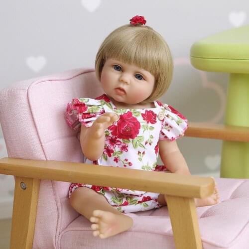 48CM bebe reborn toddler girl doll in tan white skin color full silicone body Anatomically Correct reborn baby doll gift