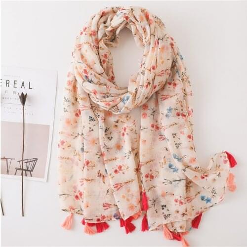 Lightweight Oblong Fashion Scarf for Women - Great Boho Wraps Floral Shawl for Wife, Female Friends