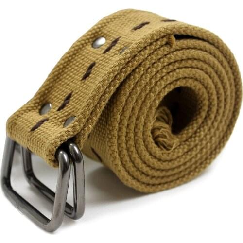 Metal Double Ring Buckle 4.5 Cm Plus Wide Canvas Belt Couples Outdoor Trekking Fishing Strong Wear-Resistant Cotton Linen Belt
