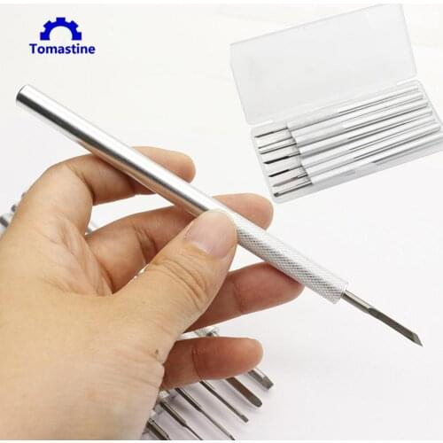 7pcs Aluminum Alloy Carving Tools Set Chisel Gouges Woodcut Knife Hand Cutter with Sandpaper for Wood Arts Crafts DIY Carving