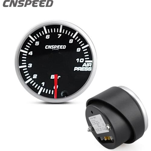 NewCNSPEED 2 Inch 52mm Car 12V Air Pressure Gauge 0-10 Bar LED 10-Color Air Pressure Gauge Auto Car Gauge/Car Meter