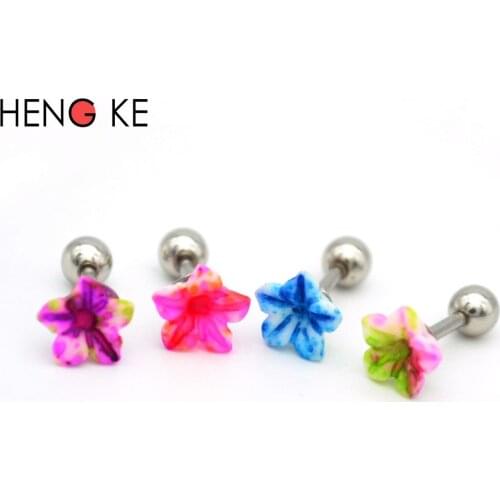 Summer New Arrival Bohemia Glass Enamel Flower Earring Cute Candy Mixed Colors Fashion Jewelry Women Girl Rose Surgical Steel