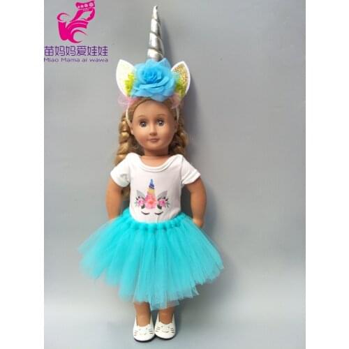18 Inch Doll Clothes Dress for 43cm Born Baby Doll Unicorn Tutu Dress Dolls Clothes for 17" Doll Coat Children Gifts