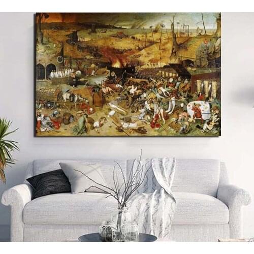 Print Canvas Pieter Brueghel Paintings Home Decor Wall Art Modular Renaissance Pictures Victory of Death Modern Poster Office