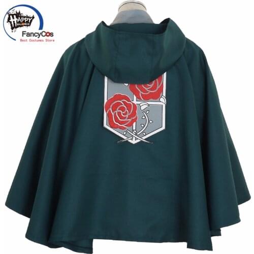 Attack on Titan Cloak Garrison Regiment TV Cape Robes Cloak Shingeki no Kyojin Eren Jaeger Cosplay Costume Anime Japanese