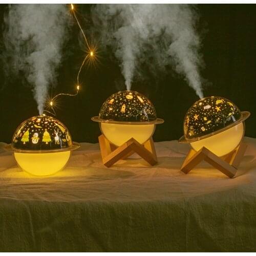 Starry Sky Projection Lamp Air Humidifier Aromatherapy Diffuser for Kid Room Holiday Gift USB Ultrasonic Aroma Humidificador