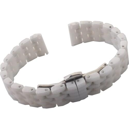14MM Watchbands White Ceramic Polished Watch accessories band strap bracelet for mens wristwatches straight end fit dress watch