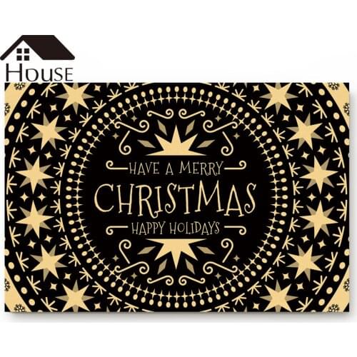 Christmas Themed Bback Mandala Pattern Bath Rugs Christmas Doormat Non-Slip Door Mat Carpet Bathroom Accessories Customizable