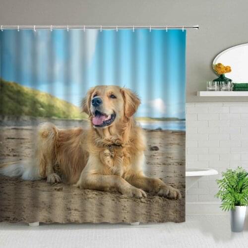 Animal Printed Shower Curtain Waterproof Fabric Bath Screen Bathroom Curtain Household Bathtub Decoration Shower Curtain