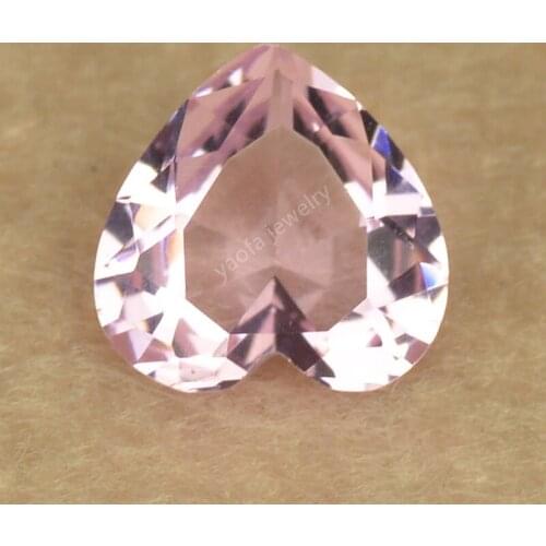 Sale 3x3~15x15mm 5A Heart Shape Brilliant Cut Loose Glass Gemstone Light Pink Red Color Synthetic Gems Glass Beads For Jewelry