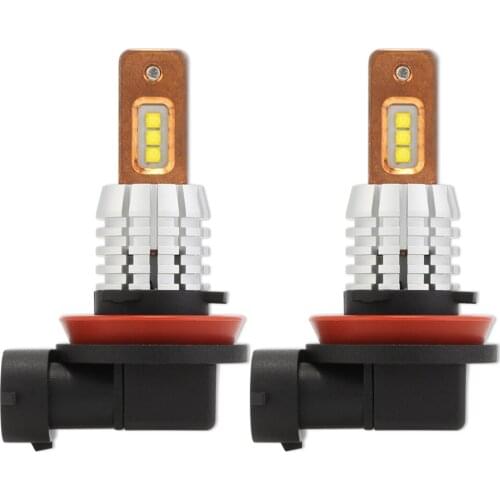 NIGHTEYE H8 LED Fog Light Bulb 60W 1800lm DC12V-24V 6000K Copper Heat Conduction White LED Fog Light Headlight Bulbs - 2 Pcs