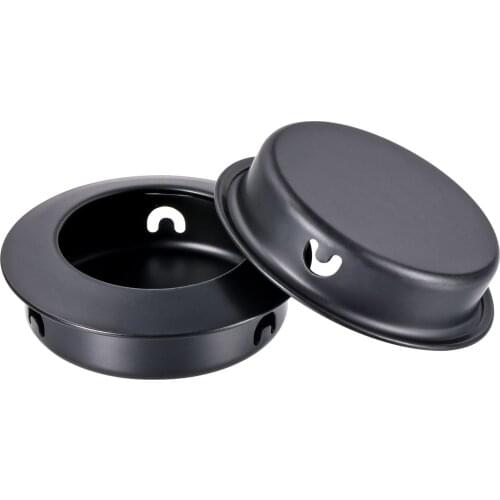 Uxcell Finger Flush Pull Handle, 8pcs 25mm/0.98" Hole Dia, Inclined Plane Recessed Drawer Door Pull, Black