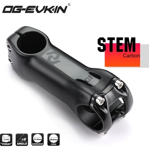 OG-EVKIN BS-005 T800 Carbon Stem 6Degree 28.6/31.8MM Carbon Road Bike Stem MTB Bicycle Stems Positive and Negative Cycling Parts