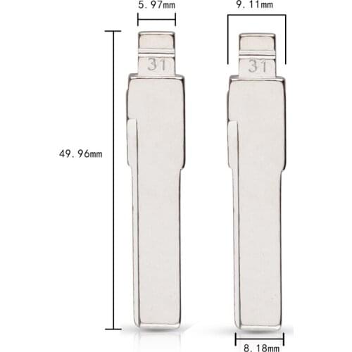 XRSHKEY 10pcs/Lot #31 KD Key Blade HU66 HAA Uncut Flip Car Key Blade For Passat Bora Seat Skoda KEYDIY for KD900 Machine