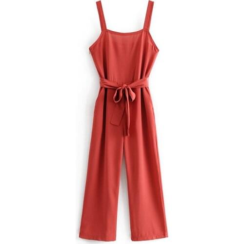 2019 Womens Super Comfy Jumpsuit Fashion Summer Sexy Trend Loose trousers Elegant Solid Color Sling Jumpsuit