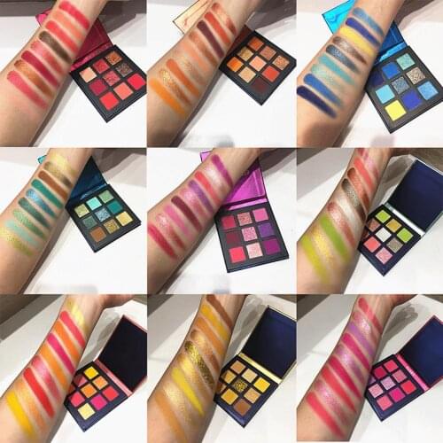 2021 New 9 Color Shimmer Pigmented Eye Shadow Palette Eyeshadow Pallete Makeup Brushes New Make Up Palette Eyeshadow Tools