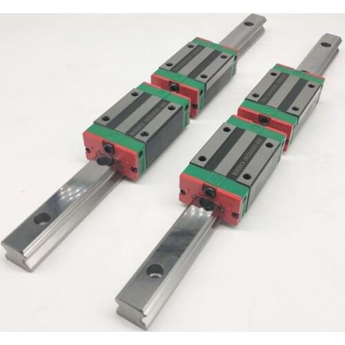 25mm Type 2pcs HGR25 Linear Guide Rail L500mm rail + 4pcs carriage Block HGH25CA blocks for cnc router