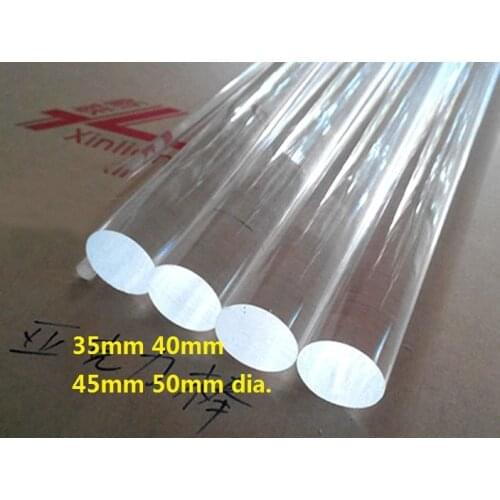 35mm 40mm 45mm 50mm diameter PMMA organic glass bar Acrylic round rod CRYSTAL POINT light guide bar