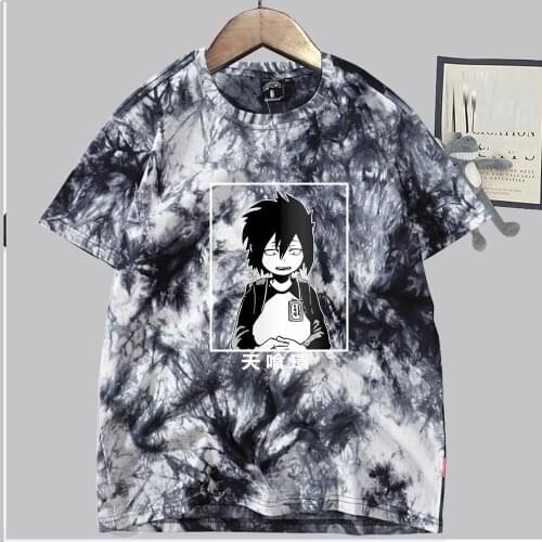 Tamaki Amajiki Anime T-shirt My Hero Academia Cosplay Men Women Tie-dyed Loose Oversized Casual Streetwear MHA Tee 2021 New Top