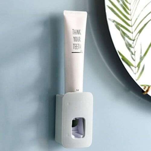 Automatic Toothpaste Dispenser Wall Mount Toothpaste Squeezer Holder Bathroom Accessories Set Toothbrush Holder Family Hygienic