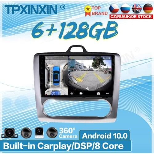 6G+128GB For Ford Focus 2004-2011 Android 10.0 360 HD Auto Surround View Camera Car Multimedia Player Stereo Radio GPS Navigtion