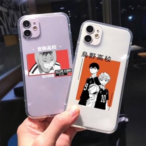 Japan Anime Volleyball Boy Haikyuu Phone Case for Iphone 6s 7 8 11 12 Pro Max 12mini X Xs Xr SE2 Transparent Soft Silcone Case