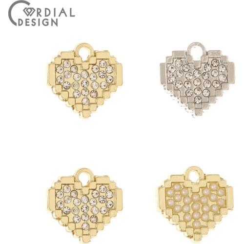 Cordial Design 100Pcs Jewelry Accessories/Earrings Pendants/Heart Shape/Jewelry Findings & Components/Imitation Pearl/DIY Making