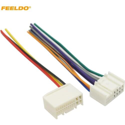 FEELDO 1SetCar Radio Audio Power Wire Harness Adapter For KIA K2/K3/K5/Sportage R Hyundai IX35/Tucson ISO CD Power Cable