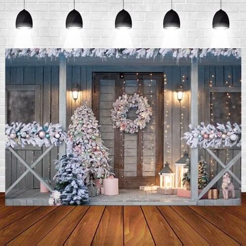 Christmas Photography Backdrops Background Fireplace Winter Snow Tree Window Baby Photocall Portrait Background For Photo Studio