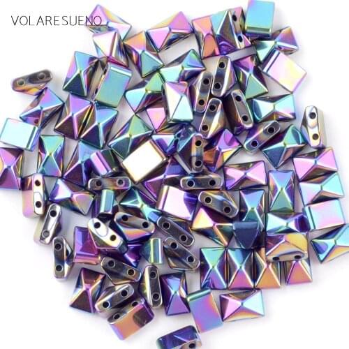 Natural Hematite Stone Rivet Beads Double Hole Spacer Loose Beads For Jewelry Making 6*3/6*8*4mm Diy Bracelets Wholasale 15"