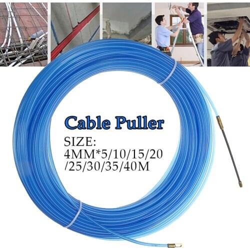 5-40M 4mm Cable Puller Fiberglass Electric Cable Wire Puller Electrical Tool Tape Cable Guide Device Push Duct Snake Rodder