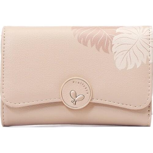 2021 Women PU Leather Printing Wallet Many Department Card Holders Hasp Coin Porcket Ladies Purse Female Medium Wallets Cartera