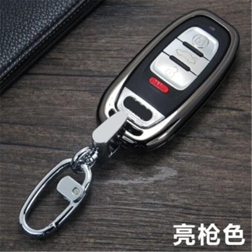 Alloy leather Key Case Cover shell for Audi A4 A4L A5 A6 A6L Q5 S5 S7 Protect Shell Car Styling Cover Case Smart Key styling