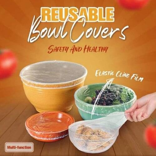 100pcs Reusable Bowl Covers Fresh-Keeping Cover Film Household Food-Grade Bowl Cover C1
