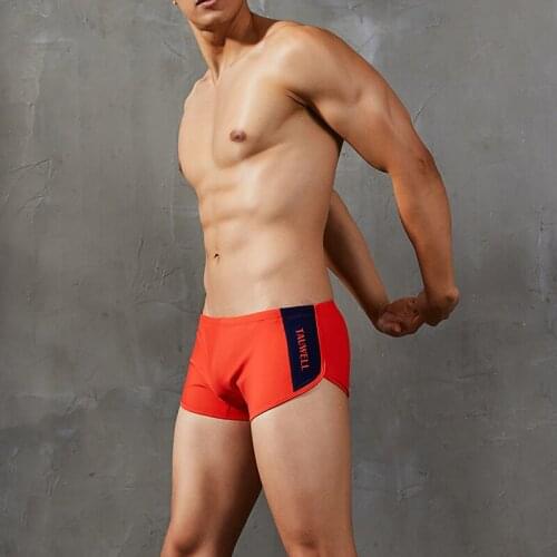 A150 New Swimwear Men Swimming Trunks Boxer Shorts Sexy Low Waist Men Swimsuit Sunga Short Elastic Surfing Swim Briefs Beachwear