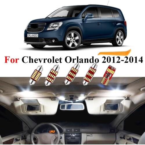 9Pcs Car LED Interior Light Kit For Chevrolet Orlando 2012 2013 2014 Dome Map Vanity Mirror Lamp White No Error