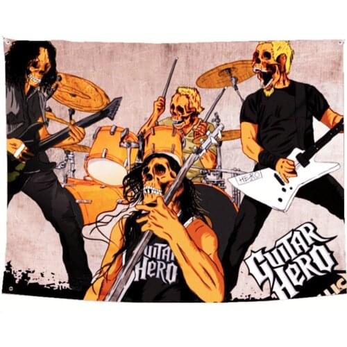 Rock Band Wall Chart Heavy Metal Music Posters Vintage Hanging Cloth Flag Banner Wall Art Tapestry Canvas Painting Home Decor A1