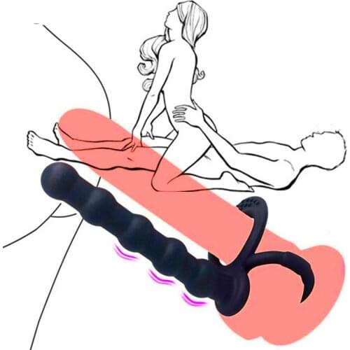 New Double Penetration Vibrators Penis Strapon Dildo Vibrator Vaginal Anus Female Masturbation G Spot Bullet Sex Toys For Couple