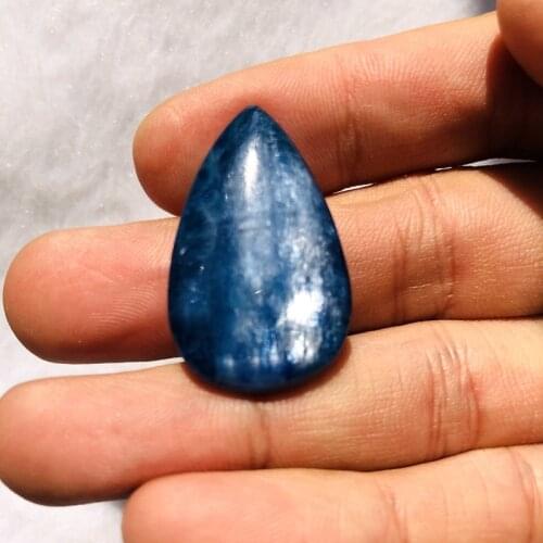 Wholesale 1pcs High Quality Blue Kyanite Bead,Pear Drop Pendant Cabcohon,Gem stone Jewelry Pendant,Ring Face.25mm+ length