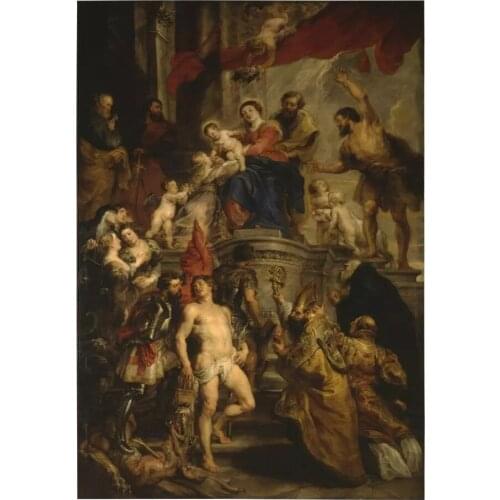 Wholesale oil painting # Church Decorative Religious art # Peter Paul Rubens Tronende Madonna door heiligen omringd painting