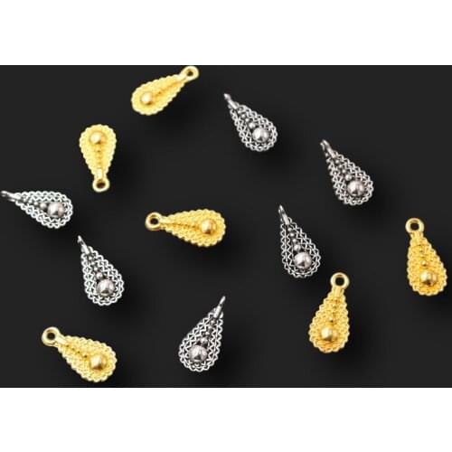 30pcs Two-color Angel Teardrop Alloy Pendants Earrings Bracelet Pendant Supplies DIY Charms Jewelry Crafts Findings 18*8mm A387